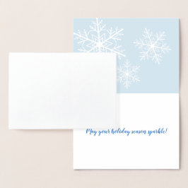 Silver Foil Snowflake Holiday Kaart