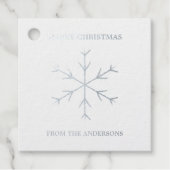 Silver Foil Snowflake Label met kerstcadeaus (Voorkant)