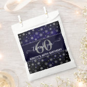 Silver Foil Snowflakes & blue bokeh 60th Birthday Bedankzakje (Geknipt)