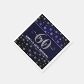 Silver Foil Snowflakes & blue bokeh 60th Birthday Servet (Hoek)
