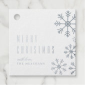 Silver Foil Snowflakes kerstfeestdag Label (Voorkant)