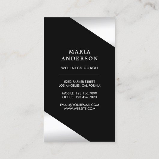 Silver Foil Stars Confetti Silver Dragonfly Visitekaartje (Achterkant)