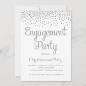 Silver Foil Stippen Engagement Party - Uitnodiging (Voorkant)