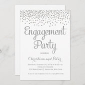 Silver Foil Stippen Engagement Party - Uitnodiging (Voorkant / Achterkant)