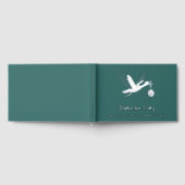 Silver Foil Stork op groen Baby shower Gastenboek (Volledig)