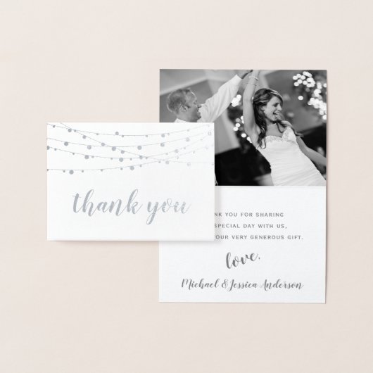 Silver Foil String Lights Foto Dank je wel Folie Kaarten (Display)