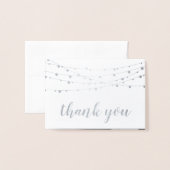 Silver Foil String Lights Foto Dank je wel Folie Kaarten (Voorkant met envelop)