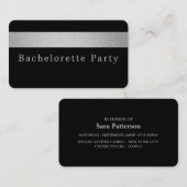 Silver Foil Stripe, Bachelorette Party Ticket (Voorkant / Achterkant)