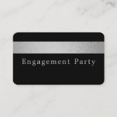 Silver Foil Stripe, Engagement Party Ticket Invite (Voorkant)