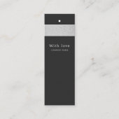 Silver Foil Stripe on Charcoal Gift Labels (Voorkant)