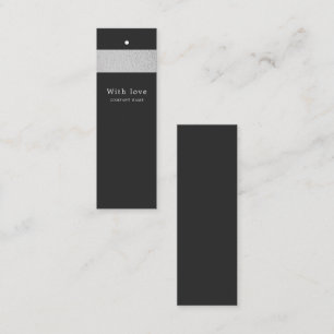 Silver Foil Stripe on Charcoal Gift Labels
