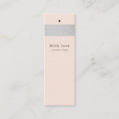 Silver Foil Stripe op Blush Pink Gift Labels (Voorkant)