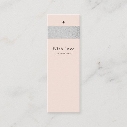 Silver Foil Stripe op Blush Pink Gift Labels (Voorkant)