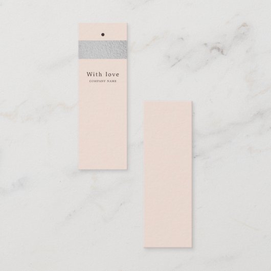 Silver Foil Stripe op Blush Pink Gift Labels (Voorkant / Achterkant)