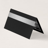 Silver Foil Stripe Photo Save the Date Card Visitekaartje (Achterkant)