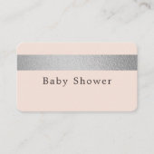 Silver Foil Stripe, roze Baby shower Ticket Invite (Voorkant)