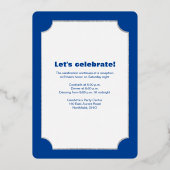 Silver Foil Striped Bar Mitzvah Invite with Star Folie Uitnodiging (Achterkant)