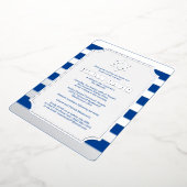 Silver Foil Striped Bar Mitzvah Invite with Star Folie Uitnodiging (Gedraaid)