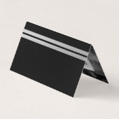 Silver Foil stripes, foto Save the Date Card Visitekaartje (Achterkant)