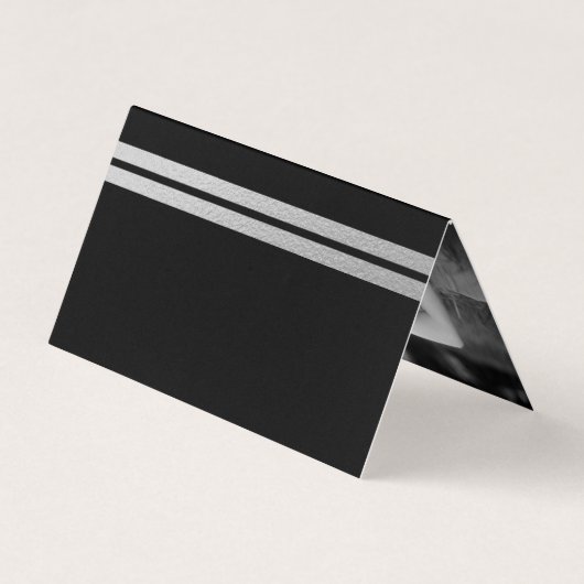 Silver Foil stripes, foto Save the Date Card Visitekaartje (Achterkant)