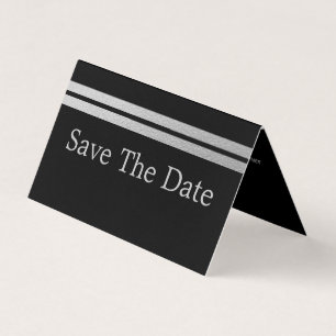 Silver Foil stripes, foto Save the Date Card Visitekaartje