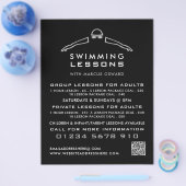 Silver Foil Swimmer Icon, Swimming Lesson Advert Flyer (Enkel)