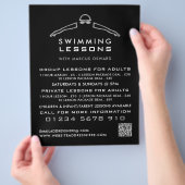Silver Foil Swimmer Icon, Swimming Lesson Advert Flyer (Hand)
