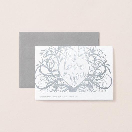 Silver Foil Swirl Tree Bedankt voor de bijbelversi Folie Kaarten (Met envelop)