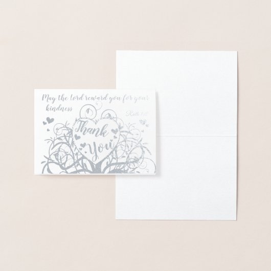 Silver Foil Swirl Tree Bedankt voor de bijbelversi Folie Kaarten (Display)
