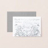 Silver Foil Swirl Tree Bedankt voor de bijbelversi Folie Kaarten (Voorkant met envelop)