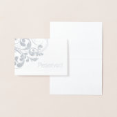 Silver Foil Swirls Elegant Flourish Reserved Folie Kaarten (Display)