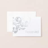 Silver Foil Swirls Elegant Flourish Reserved Folie Kaarten (Voorkant met envelop)