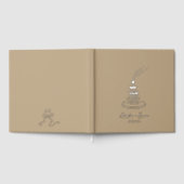 Silver Foil Taupe Champagne Tower Wedding Gastenboek (Volledig)