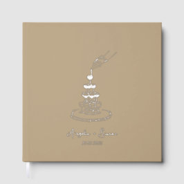 Silver Foil Taupe Champagne Tower Wedding Gastenboek
