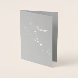 Silver Foil Taurus Zodiac Constellation Folie Kaarten
