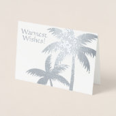 SILVER FOIL TROPICAL PALM TREE CHRISTMAS CARD FOLIE KAARTEN (Voorkant)
