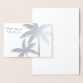 SILVER FOIL TROPICAL PALM TREE CHRISTMAS CARD FOLIE KAARTEN (Display)