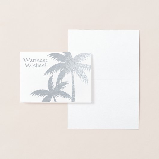 SILVER FOIL TROPICAL PALM TREE CHRISTMAS CARD MINI FOLIE KAARTEN (Display)
