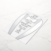Silver Foil Tuxedo Suit Mannen 21st Birthday Party Folie Uitnodiging (Gedraaid)