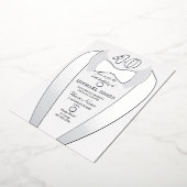 Silver Foil Tuxedo Suit Mannen 40th Birthday Party Folie Uitnodiging (Gedraaid)