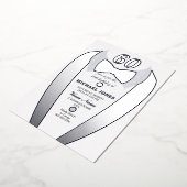 Silver Foil Tuxedo Suit Mannen 60th Birthday Party Folie Uitnodiging (Gedraaid)