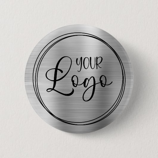 Silver Foil Uw zakelijke Logo hier Ronde Button 5,7 Cm (Voorkant)