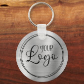 Silver Foil Uw zakelijke Logo hier Sleutelhanger (Voorkant)