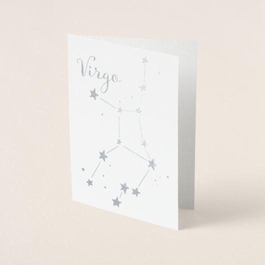 Silver Foil Virgo Zodiac Constellation Folie Kaarten (Voorkant)