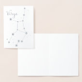 Silver Foil Virgo Zodiac Constellation Folie Kaarten (Display)