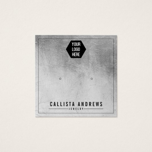 Silver Foil Voeg uw Logo toe waarmee u een beeldsc Vierkante Visitekaartjes (Voorkant)