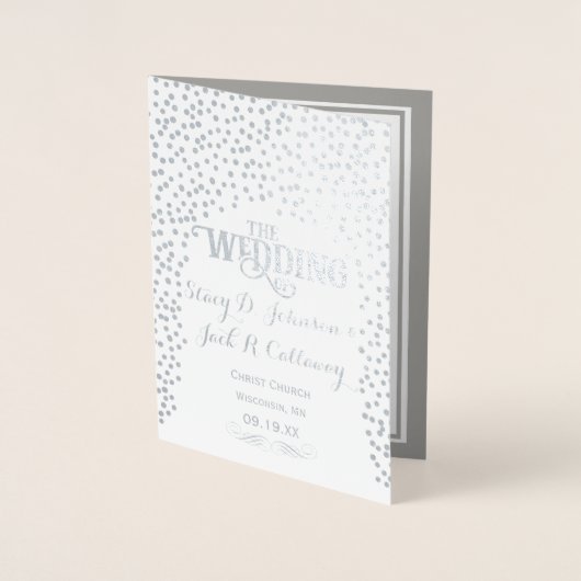 Silver Foil WEDDING PROGRAMMA Confetti (Voorkant)