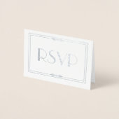 Silver Foil Wedding RSVP Kaart (Voorkant)