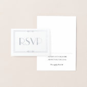 Silver Foil Wedding RSVP Kaart (Display)