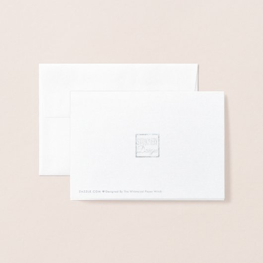 Silver Foil Wedding RSVP Kaart (Met envelop)